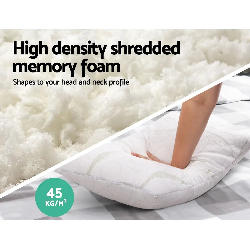 Giselle Bedding Memory Foam Pillow Bamboo Twin Pack - Image 3