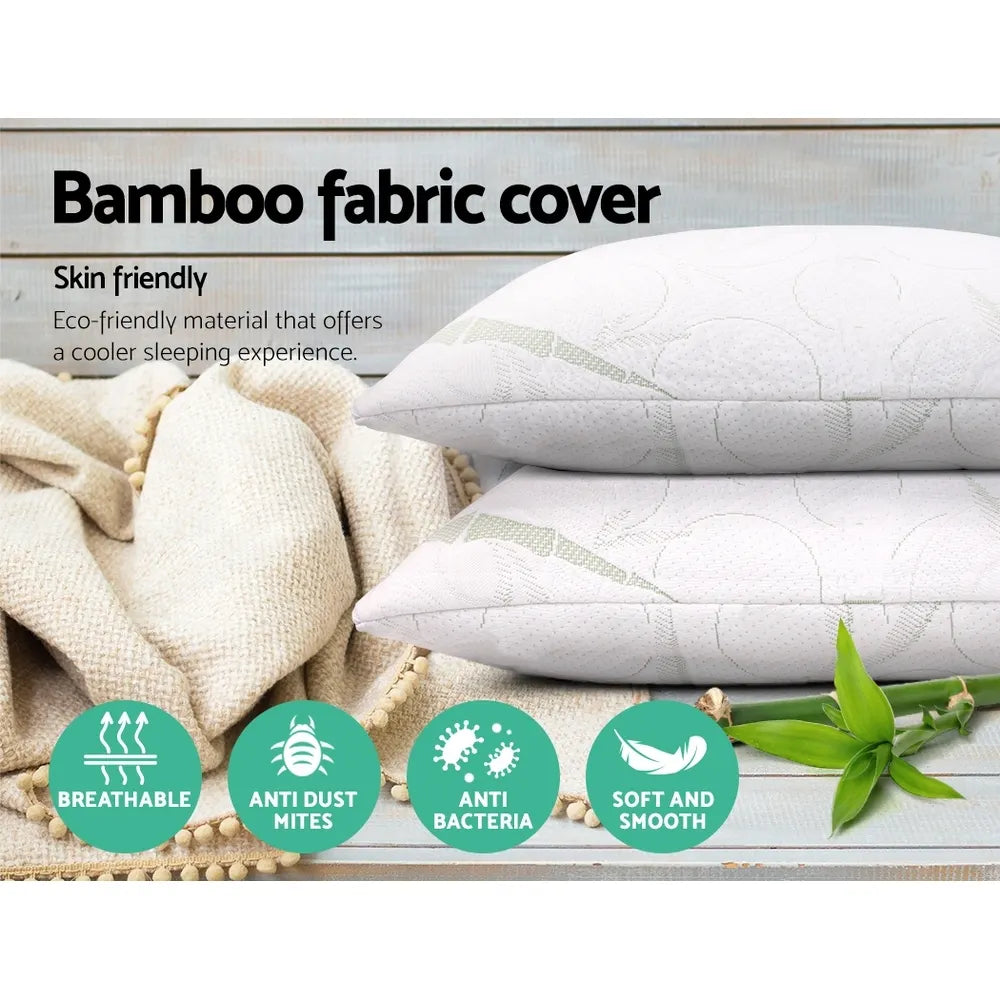Giselle Bedding Memory Foam Pillow Bamboo Twin Pack - Image 4