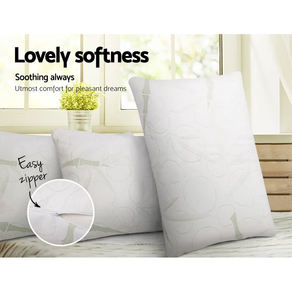 Giselle Bedding Memory Foam Pillow Bamboo Twin Pack - Image 5