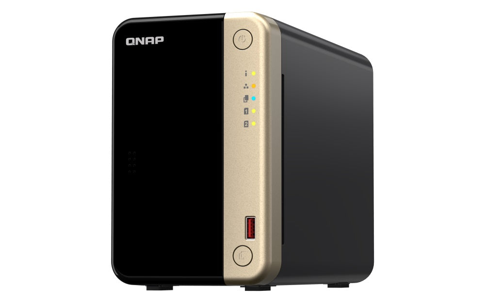 QNAP TS-264-8G 2 Bay desktop NAS 8 GB DDR4 onboard not expandable 2 x 3.5'/2.5' SATA 6Gb/s drive...