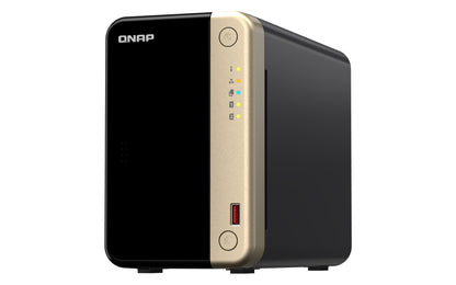 QNAP TS-264-8G 2 Bay desktop NAS 8 GB DDR4 onboard not expandable 2 x 3.5'/2.5' SATA 6Gb/s drive...