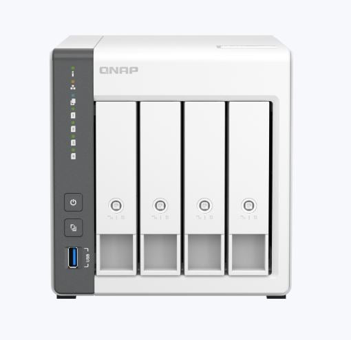 QNAP TS-433-4G 4 Bay NAS 64-bit ARM 4-core Cortex-A55 2.0GHz, 4GB On Board, Mali-G52 GPU, 2.5G Ethernet, WOL, 2*USB2, 1*USB3.2 Gen1