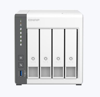 QNAP TS-433-4G 4 Bay NAS 64-bit ARM 4-core Cortex-A55 2.0GHz, 4GB On Board, Mali-G52 GPU, 2.5G Ethernet, WOL, 2*USB2, 1*USB3.2 Gen1