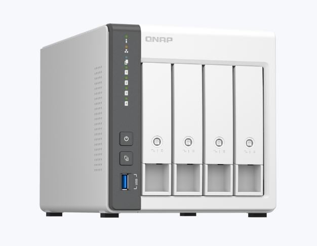 QNAP TS-433-4G 4 Bay NAS 64-bit ARM 4-core Cortex-A55 2.0GHz, 4GB On Board, Mali-G52 GPU, 2.5G Ethernet, WOL, 2*USB2, 1*USB3.2 Gen1