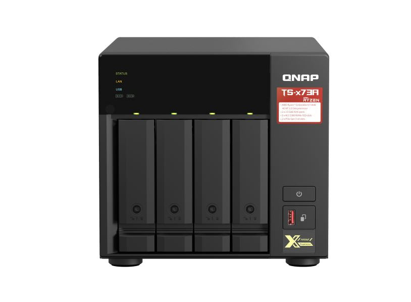 QNAP TS-473A-8G 4 Bay NAS 8G DDR4 AMD V1500B quad-core 2.2 GHz processor 2x M.2 2280 PCIe Gen3 x1...