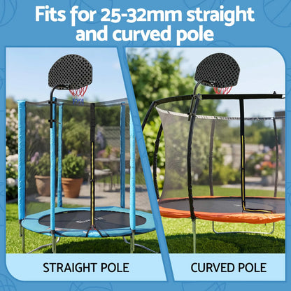 Everfit Kids Basketball Hoop with Ball and Pump Fit for Trampoline 25mm-32mm Poles Black - Image 4