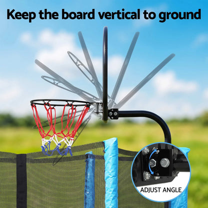 Everfit Kids Basketball Hoop with Ball and Pump Fit for Trampoline 25mm-32mm Poles Black - Image 5