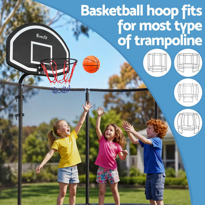 Everfit Kids Basketball Hoop with Ball and Pump Fit for Trampoline 25mm-32mm Poles Black - Image 6
