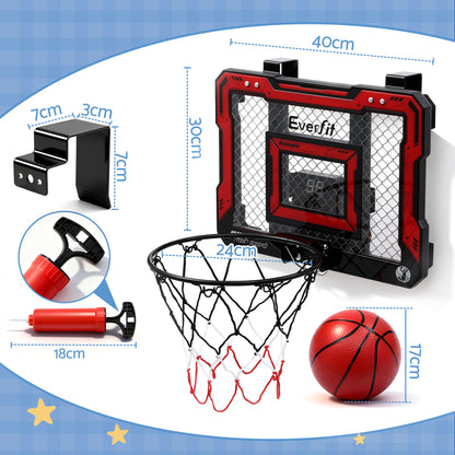 Everfit Mini Basketball Hoop Over Door Indoor LED Scoreboard Kids Set 40x30cm - Image 2