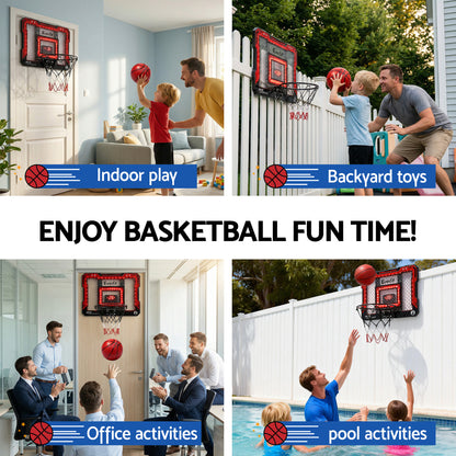 Everfit Mini Basketball Hoop Over Door Indoor LED Scoreboard Kids Set 40x30cm - Image 7