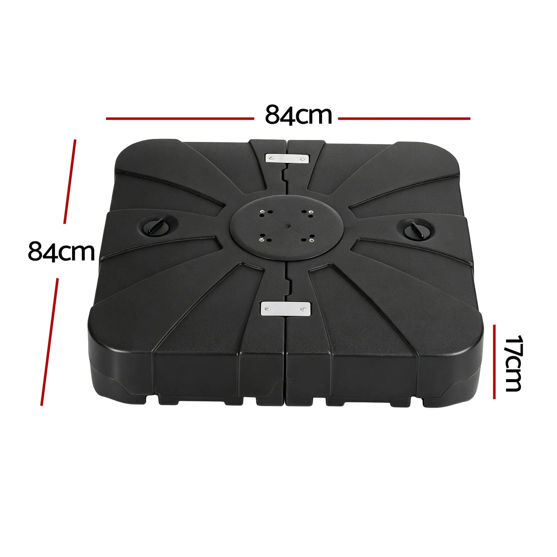 Instahut Outdoor Umbrella Base 2 Fillable 60kg Cantilever Umbrella Base with Wheels 84cm - Image 2