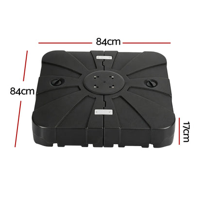 Instahut Outdoor Umbrella Base 2 Fillable 60kg Cantilever Umbrella Base with Wheels 84cm - Image 2