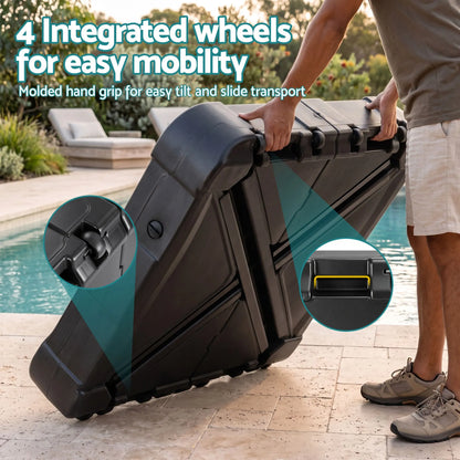 Instahut Outdoor Umbrella Base 2 Fillable 60kg Cantilever Umbrella Base with Wheels 84cm - Image 6