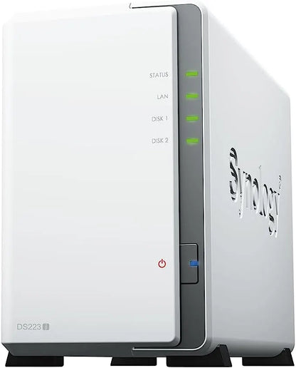Synology DiskStation DS223J 2-Bay 3.5' SATA HDD/ 2.5' SATA SSD/  4-core 1.7 GHz  / 1 GB DDR4 non...