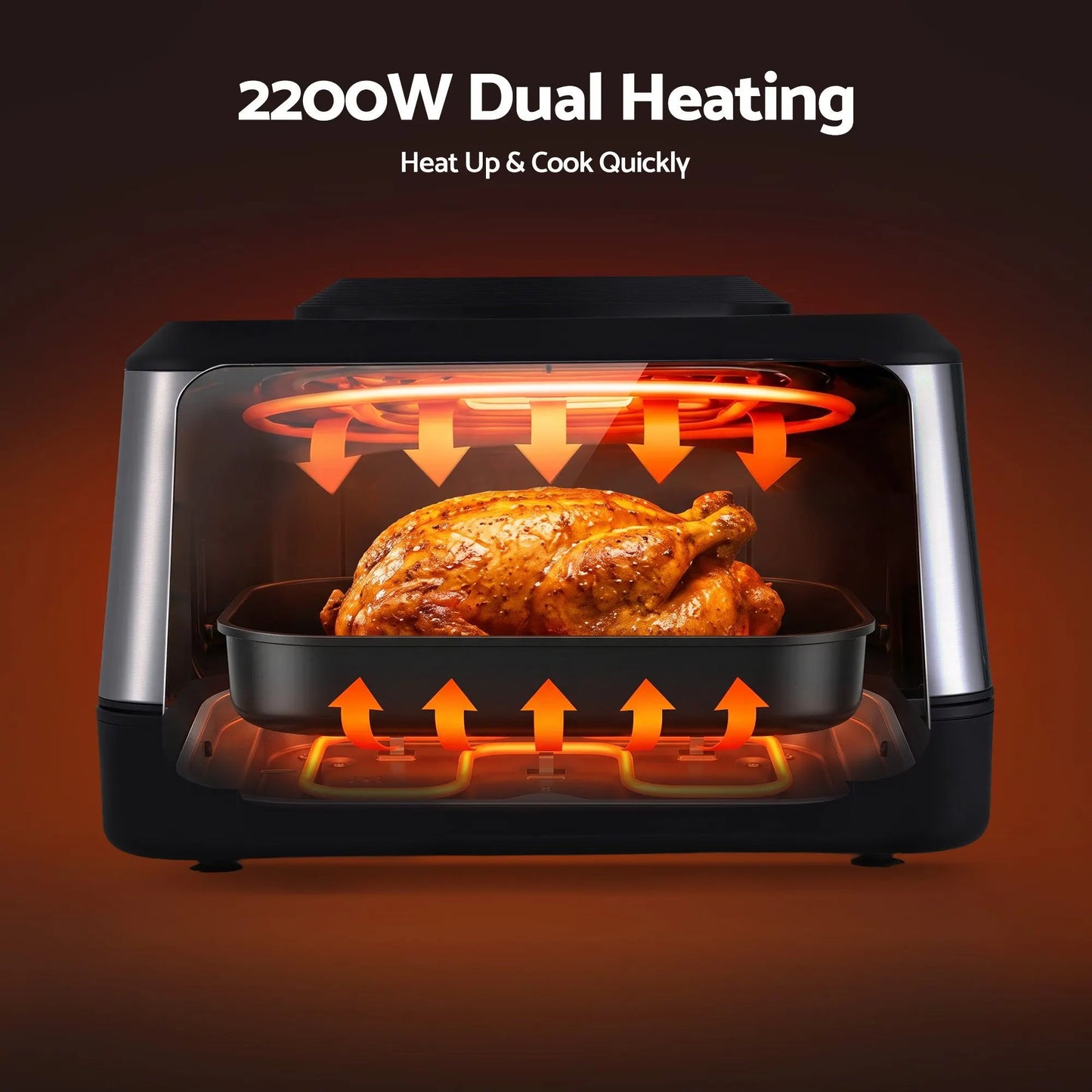 Devanti 5-in-1 Electric BBQ Grill Air Fryer, 2200W 8L Smart Thermometer - Image 5