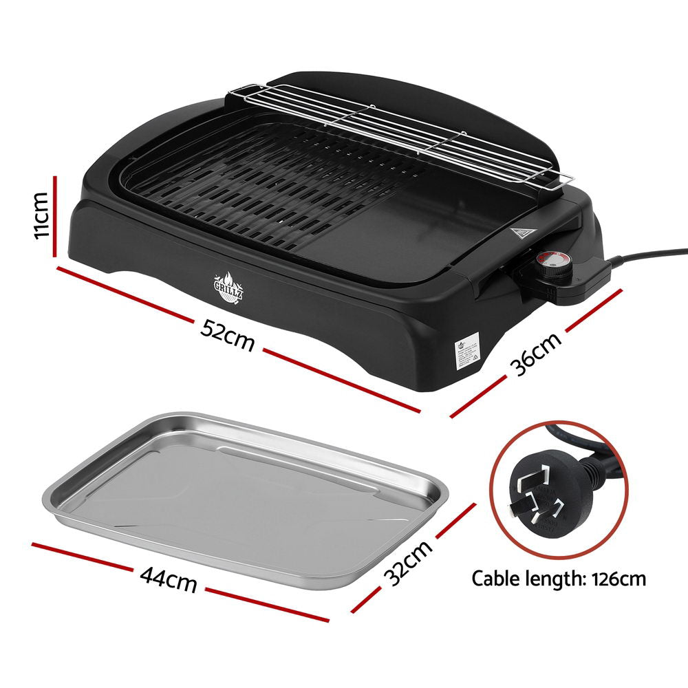 Grillz 1950W Electric BBQ Grill Non-stick Plate for Indoor Outdoor - Image 2