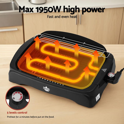 Grillz 1950W Electric BBQ Grill Non-stick Plate for Indoor Outdoor - Image 6