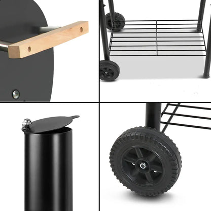 Grillz BBQ Grill 2-In-1 Offset Charcoal Smoker - Image 7