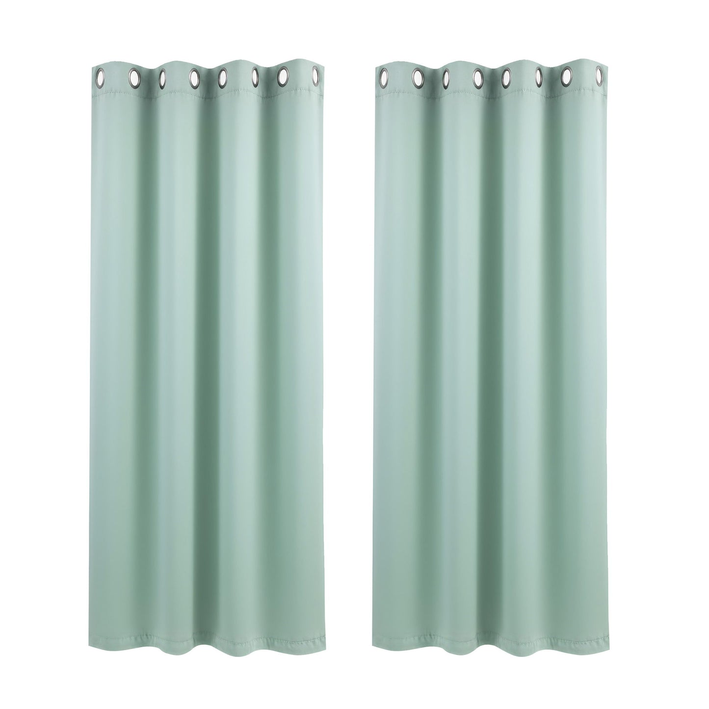 Artiss Blockout Curtains 2X 132x160cm Thermal Insulated Eyelet Drapes Green - Image 2