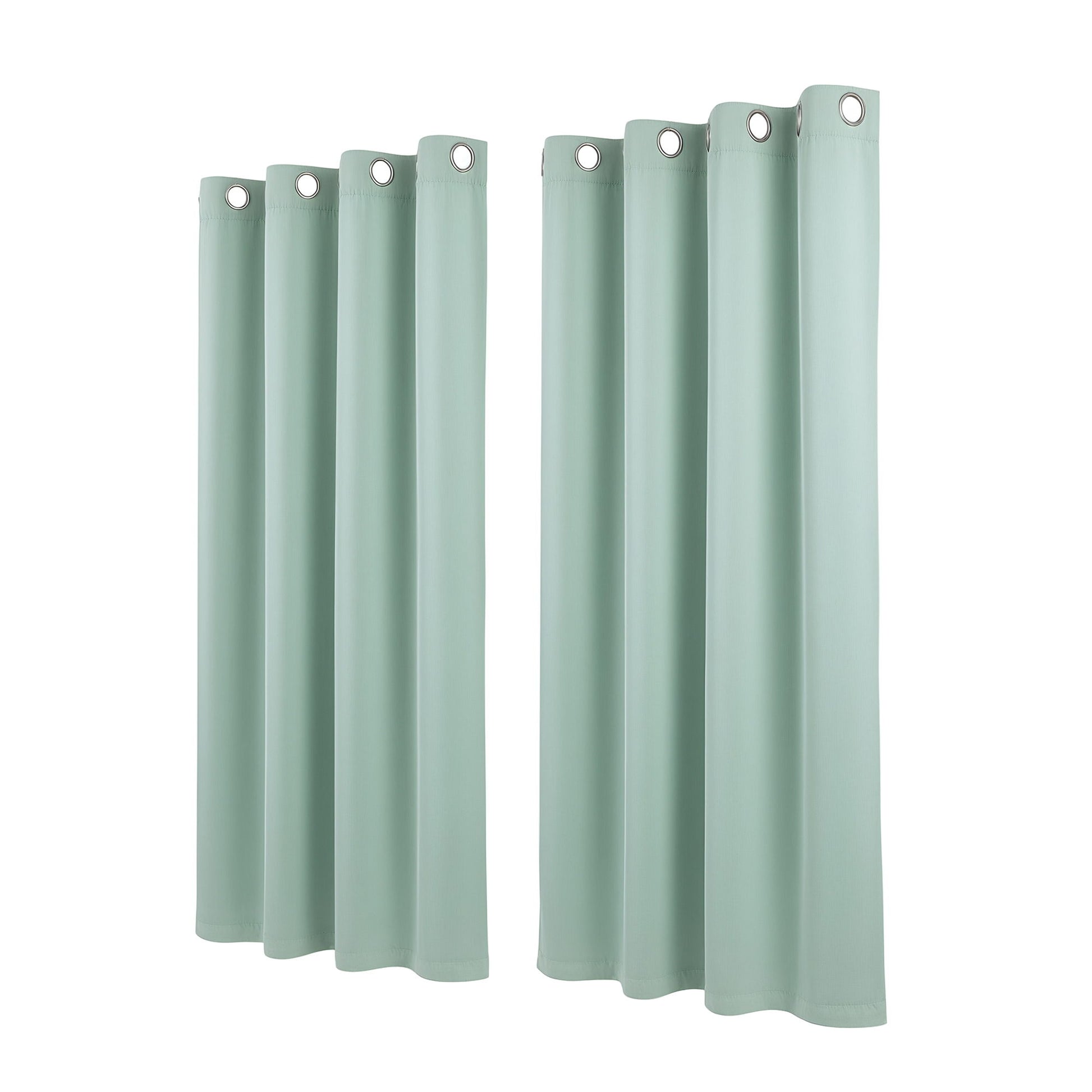 Artiss Blockout Curtains 2X 132x160cm Thermal Insulated Eyelet Drapes Green - Image 4