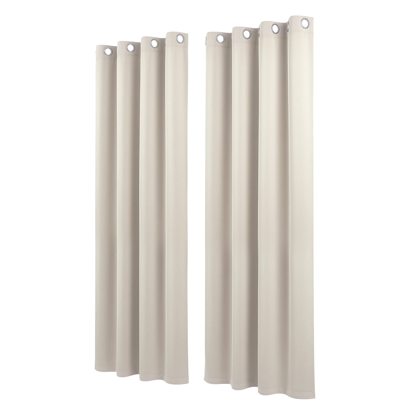 Artiss Blockout Curtains 2X 132x213cm Thermal Insulated Eyelet Drapes Beige - Image 4
