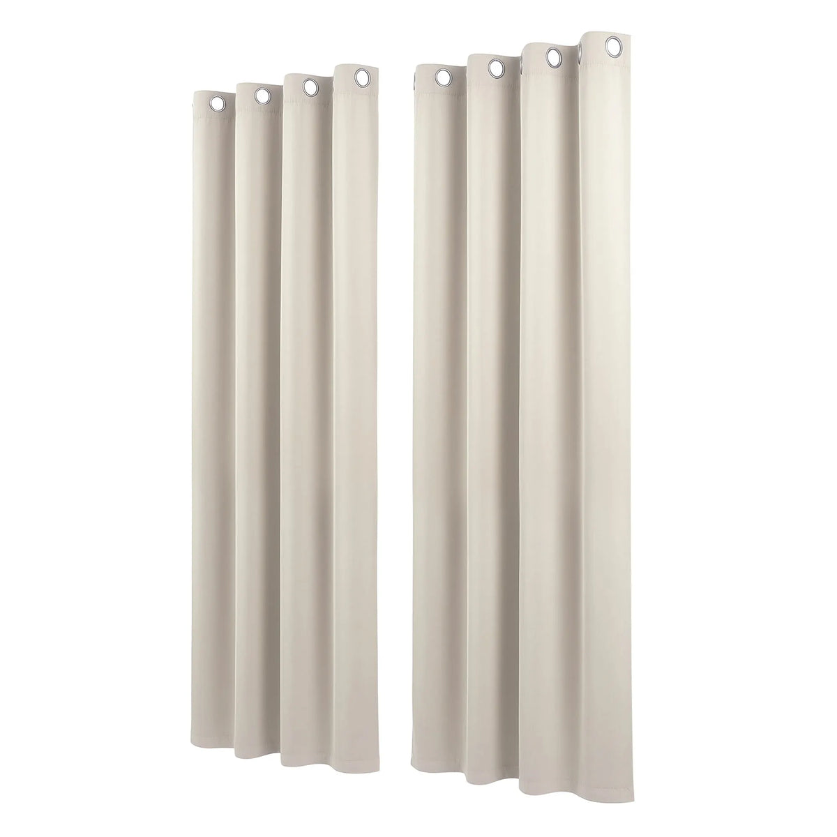 Artiss Blockout Curtains 2X 132x213cm Thermal Insulated Eyelet Drapes Beige - Image 4