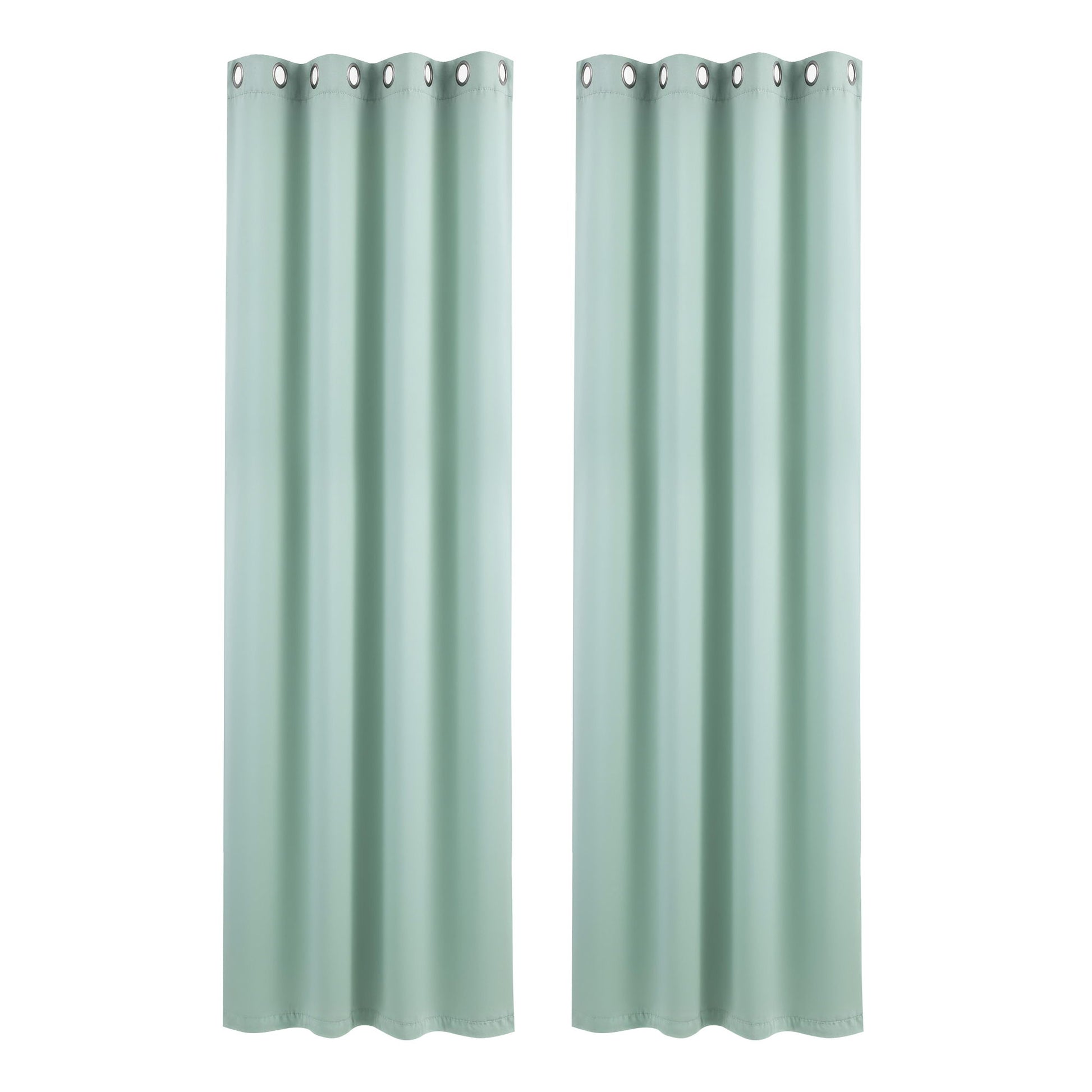 Artiss Blockout Curtains 2X 132x213cm Thermal Insulated Eyelet Drapes Green - Image 2