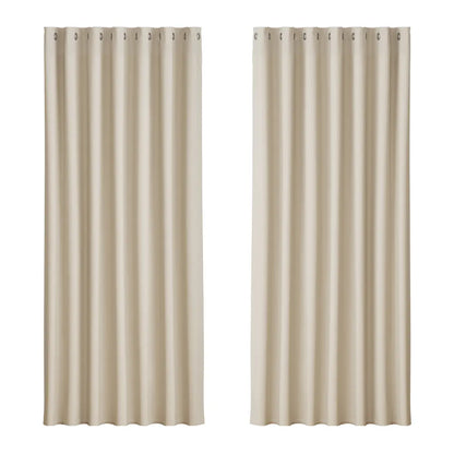 Artiss 2X Blockout Curtains Eyelet 240x230cm Beige