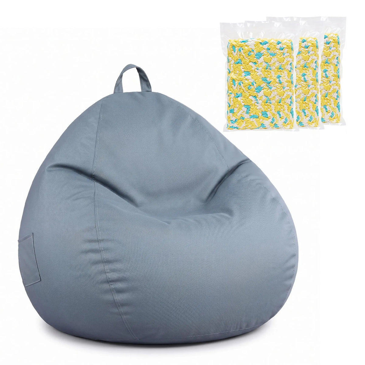Artiss Outdoor Bean Bag Chair with Filler Splash-Proof Beanbag Sofa for Adults Teens Kids DIY Stuffable Bean Bag for Patio Poolside Relaxing, Grey - Image 2