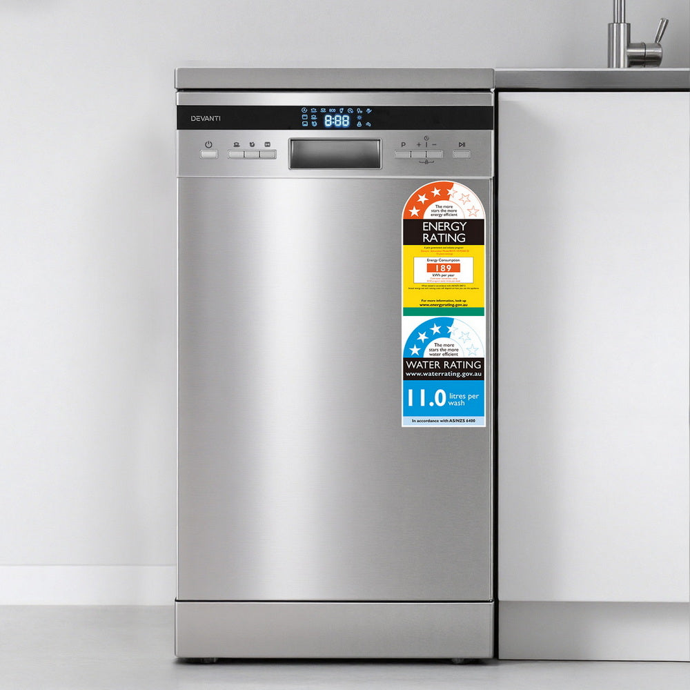 Devanti 10 Place Settings Freestanding Dishwasher Silver - Image 7