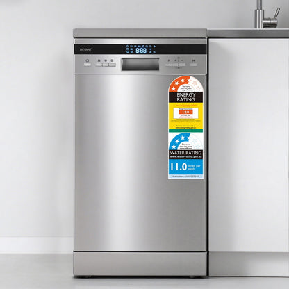 Devanti 10 Place Settings Freestanding Dishwasher Silver - Image 7