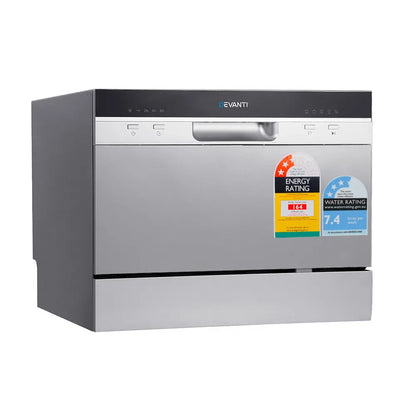 Devanti 6 Place Settings Benchtop Dishwasher Sliver - Image 3