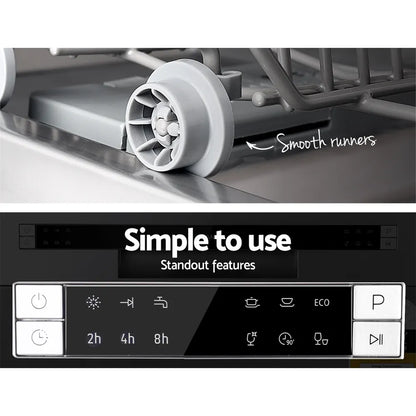 Devanti 8 Place Settings Benchtop Dishwasher Sliver - Image 6