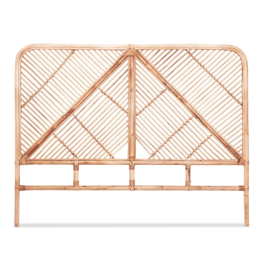 Artiss Bed Headboard Double Bedhead Rattan - FRED Pine - Image 4
