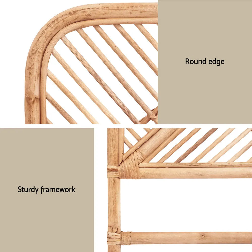 Artiss Bed Headboard Double Bedhead Rattan - FRED Pine - Image 7