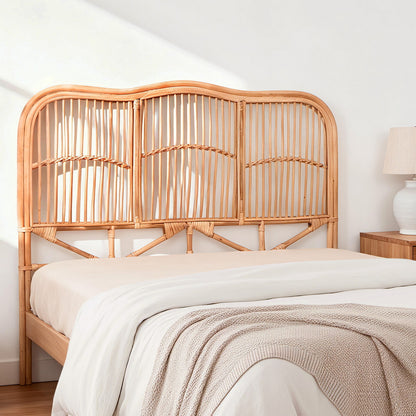 Artiss Bed Headboard Double Bedhead Rattan - NERO Pine - Image 7