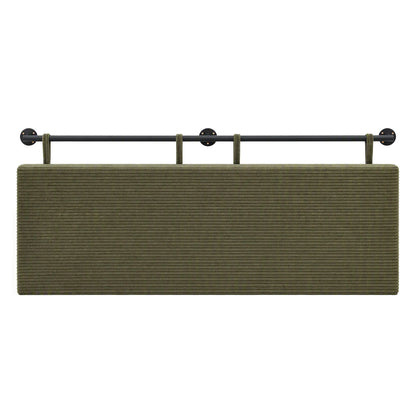 Artiss Wall Mounted Headboard Double Corduroy Upholstered Hanging Bed Head - Image 4