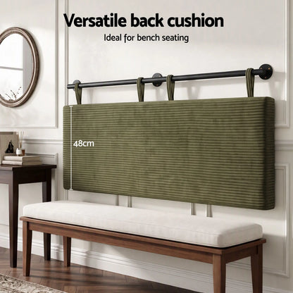 Artiss Wall Mounted Headboard Double Corduroy Upholstered Hanging Bed Head - Image 8