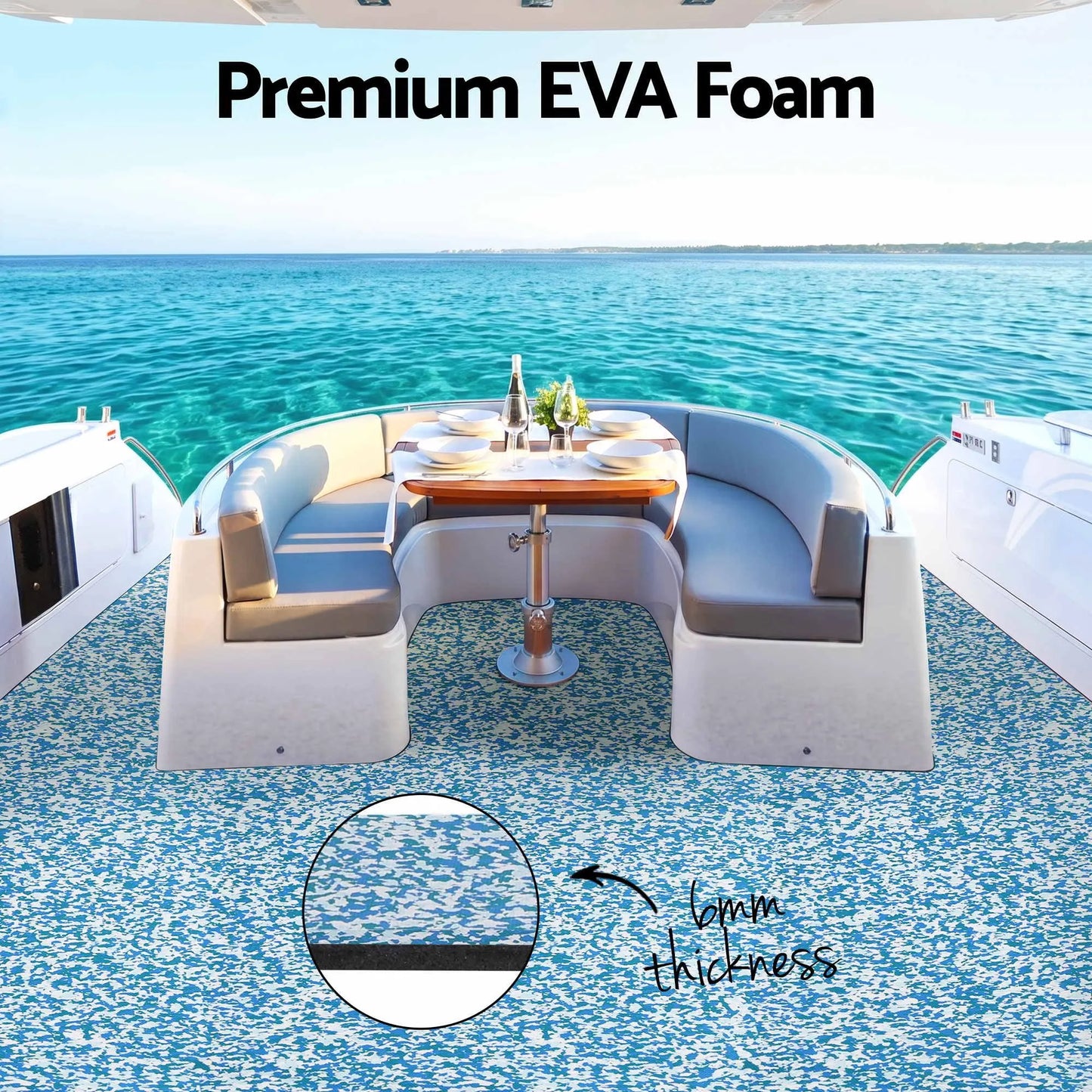 Seamanship Boat Flooring, EVA Foam Decking Mat, 240x90cm, Blue Camo - Image 4