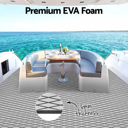 Seamanship EVA Foam Boat Flooring Deck Mat 240x90cm 6mm Diamond Light Grey - Image 3