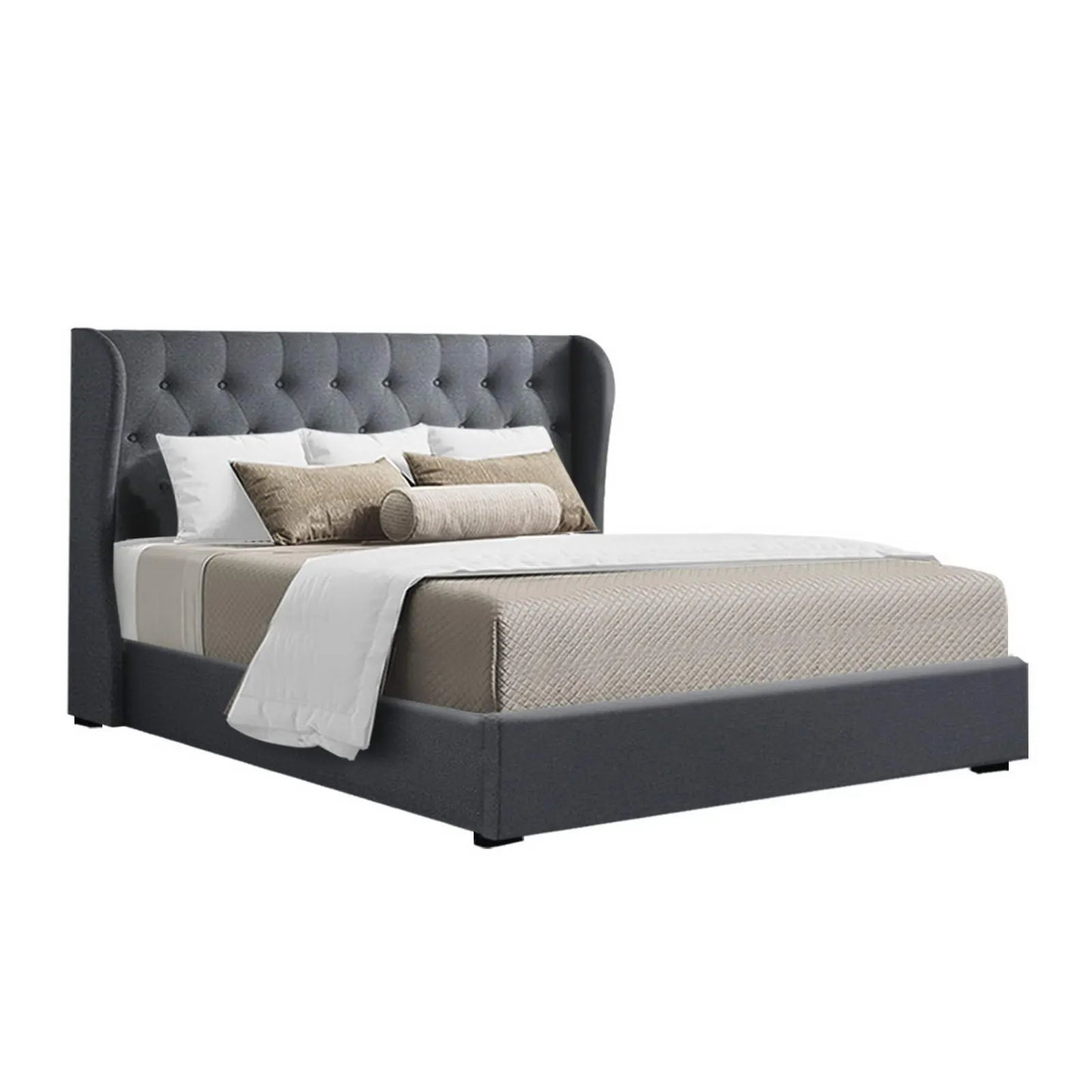 Artiss Bed Frame Queen Size Gas Lift Charcoal ISSA - Image 8
