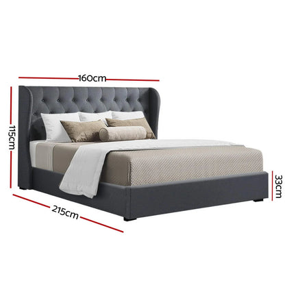 Artiss Bed Frame Queen Size Gas Lift Charcoal ISSA - Image 3