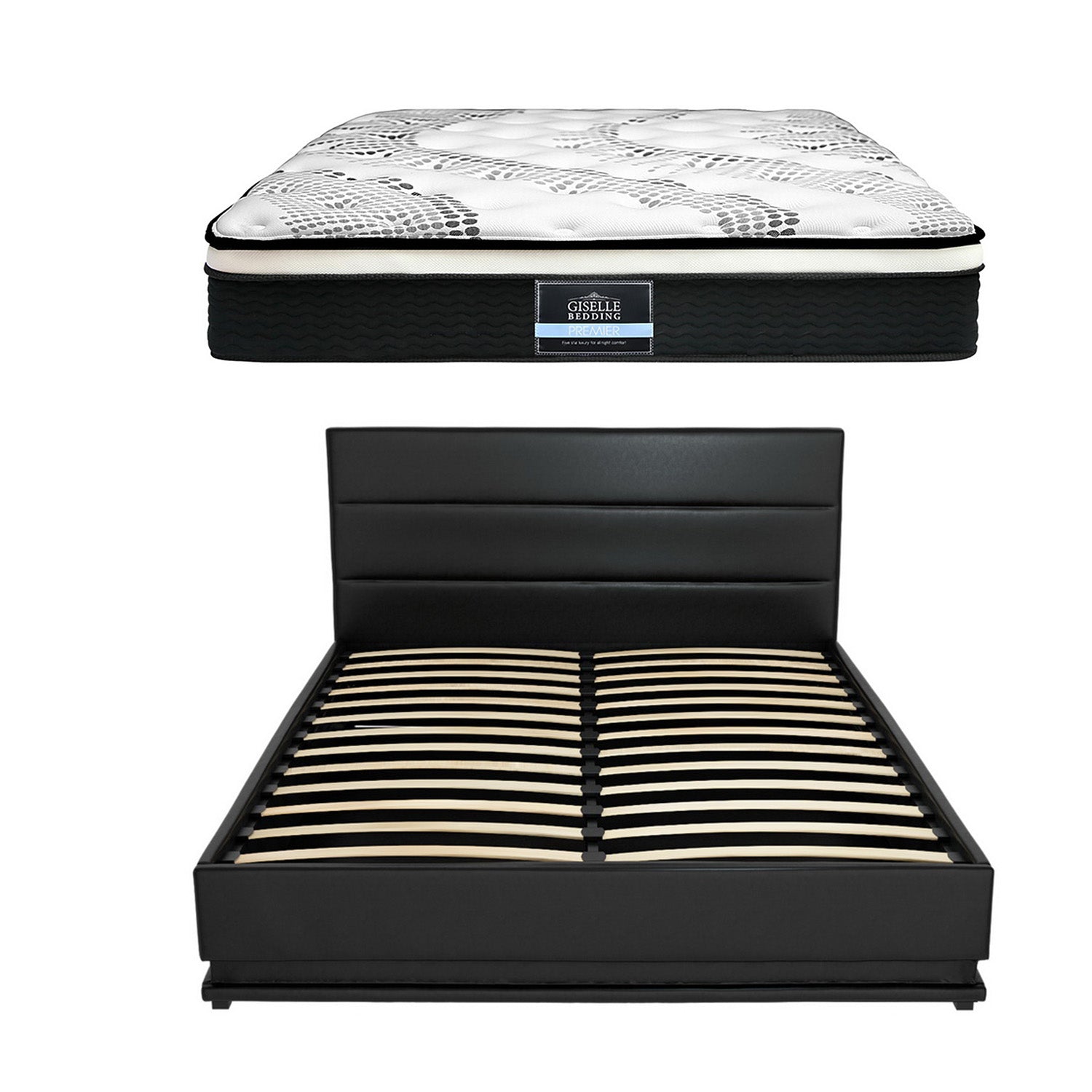 Artiss RGB LED Queen Bed Frame with 32cm Giselle Mattress Set - Image 3