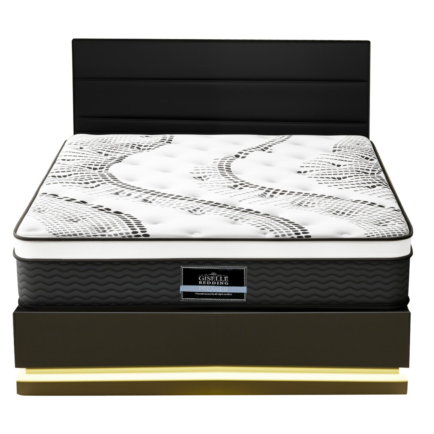 Artiss RGB LED Queen Bed Frame with 32cm Giselle Mattress Set - Image 4