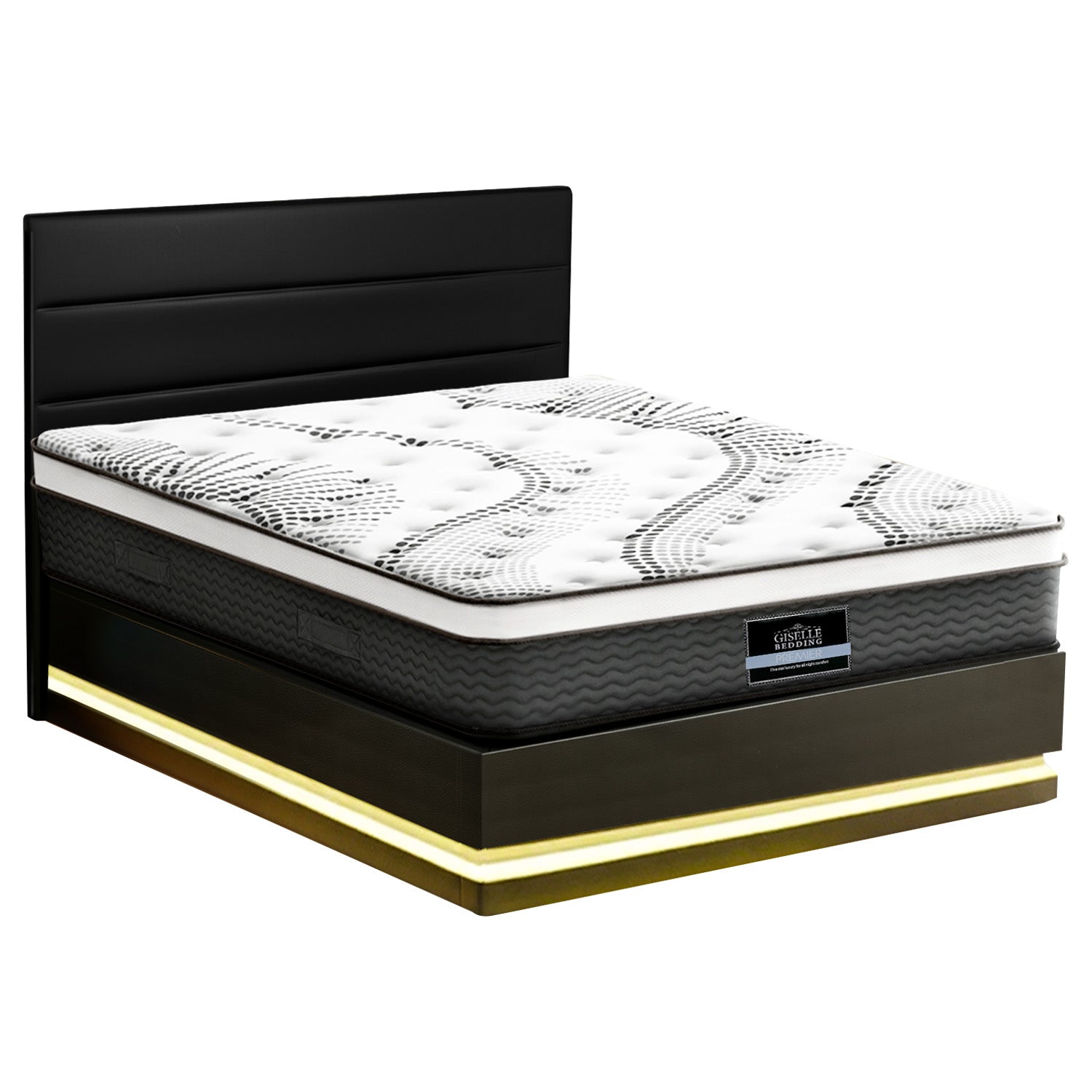 Artiss RGB LED Queen Bed Frame with 32cm Giselle Mattress Set - Image 7