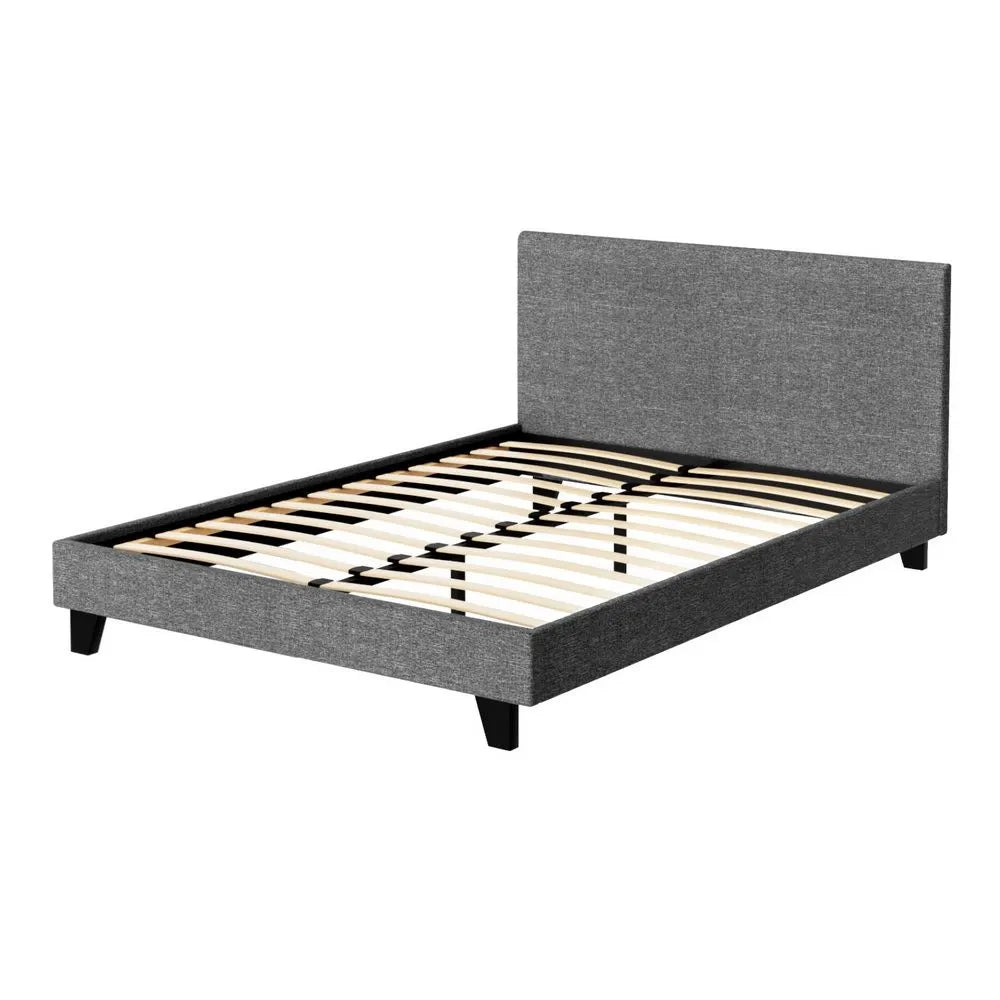 Artiss Bed Frame Double Size Grey NEO - Image 4