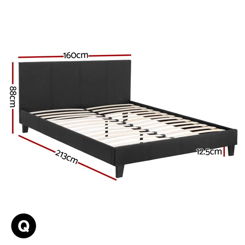 Artiss Bed Frame Queen Size Charcoal NEO - Image 3