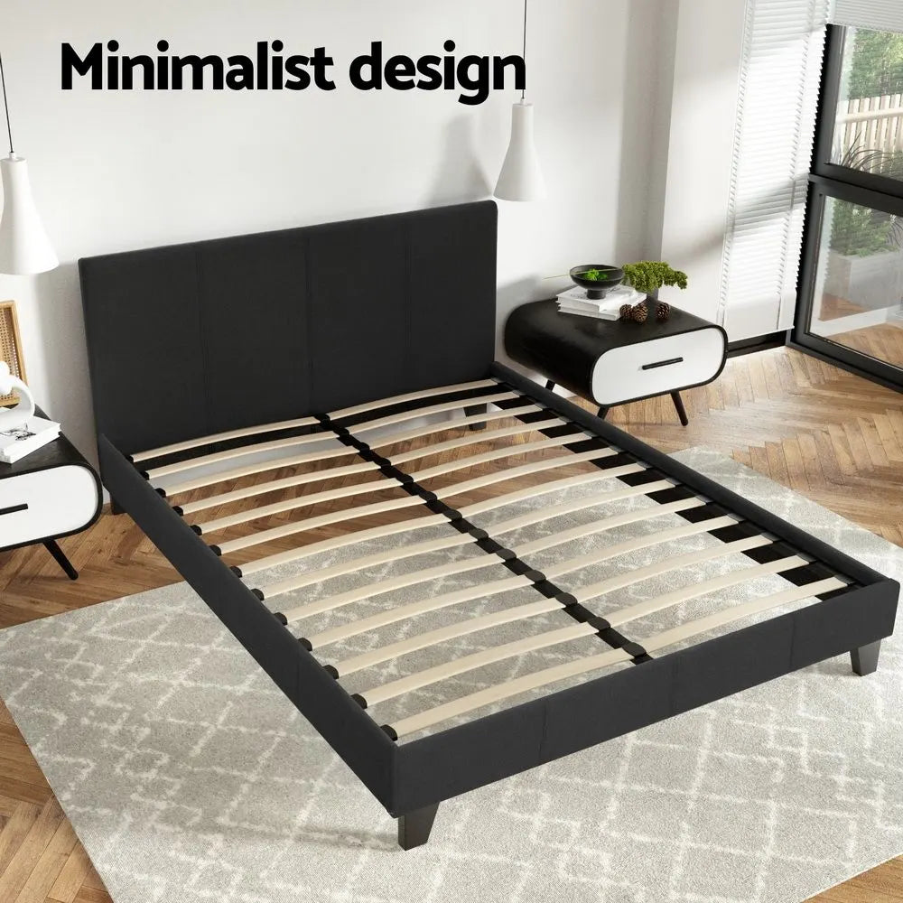 Artiss Bed Frame Queen Size Charcoal NEO - Image 5
