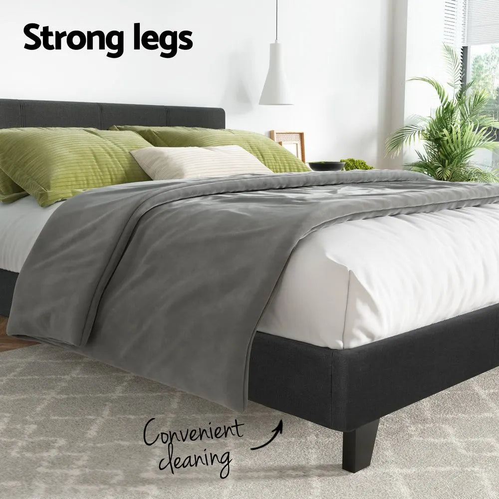 Artiss Bed Frame Queen Size Charcoal NEO - Image 6