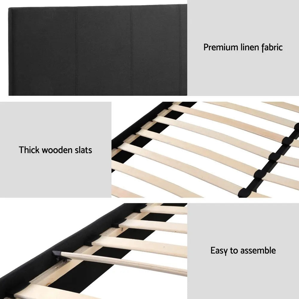 Artiss Bed Frame Queen Size Charcoal NEO - Image 7